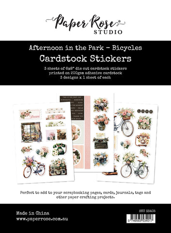 Paper Rose Studio Afternoon in the Park -Bicycles Cardstock Stickers