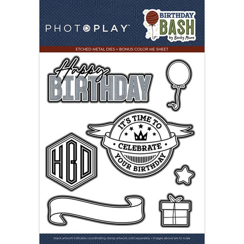 PhotoPlay Paper Birthday Bash Etched Metal Die Set