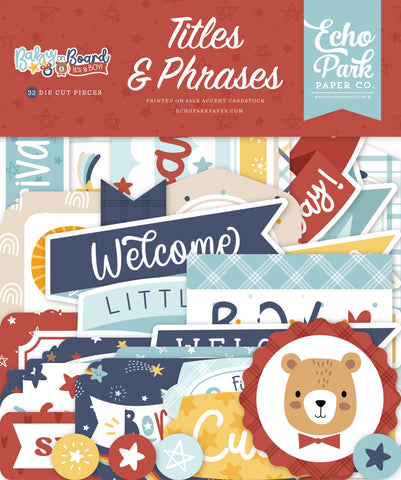 Echo Park Baby On Board - Boy Titles & Phrases Embellishments