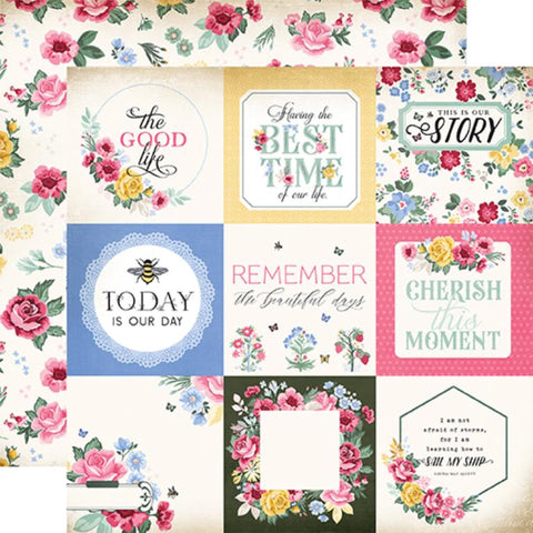Carta Bella Bloom 4x4 Journaling Cards Patterned Paper