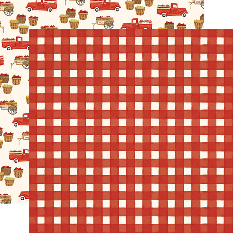 Carta Bella Fall Market Red Gingham 12x12 Patterned Paper