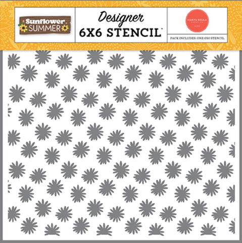 Carta Bella Sunflower Summer Always Shine Flowers Designer 6x6 Stencil