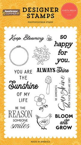 Carta Bella Sunflower Summer Keep Blooming Designer Stamp Set