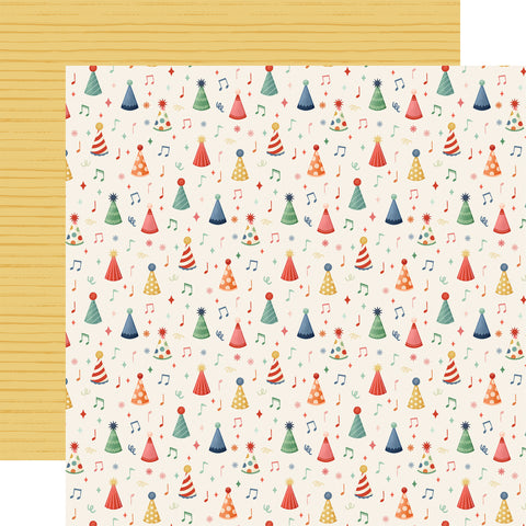 Carta Bella They Say It's Your Birthday Birthday Song Party Hats 12x12 Patterned Paper