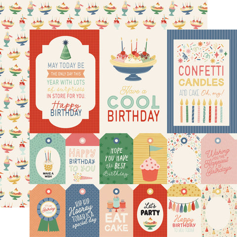 Carta Bella They Say It's Your Birthday Tags and Journaling Cards 12x12 Patterned Paper