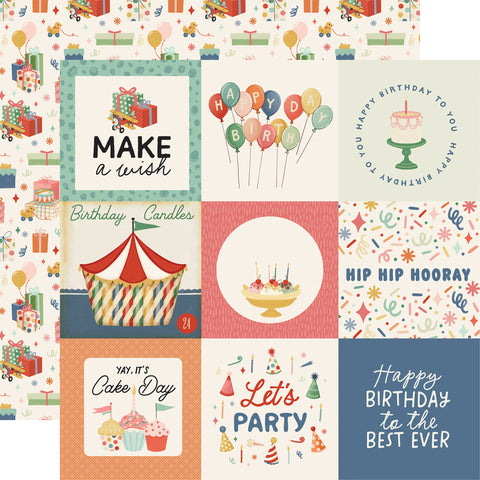 Carta Bella They Say It's Your Birthday 4X4 Journaling Cards 12x12 Patterned Paper