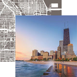 Reminisce Chicago Chicago Shoreline Patterned Paper