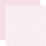 Echo Park Spring Checkerboard Powder Pink Patterned Paper