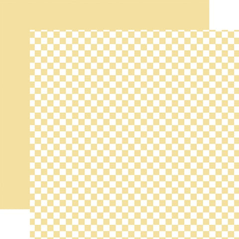 Echo Park Spring Checkerboard Yellow Patterned Paper