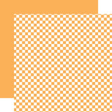 Echo Park Spring Checkerboard Carrot Patterned Paper