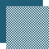 Echo Park Summer Checkerboard Cobalt Patterned Paper