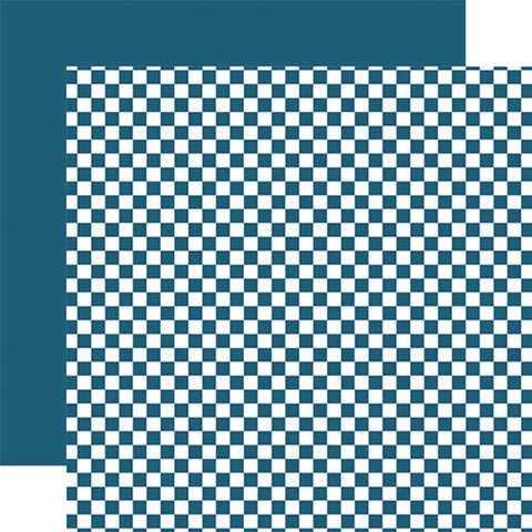 Echo Park Checkerboard Summer Cobalt Patterned Paper