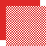 Echo Park Summer Checkerboard Cherry Red Patterned Paper