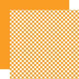 Echo Park Summer Checkerboard Tangerine Patterned Paper