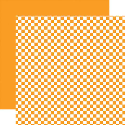 Echo Park Checkerboard Summer Tangerine Patterned Paper