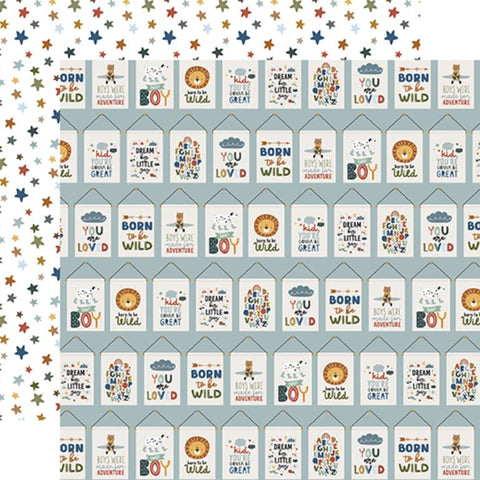 Echo Park Dream Big Little Boy You Are Loved Patterned Paper
