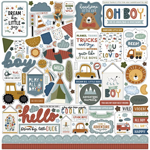 Echo Park Dream Big Little Boy Element Sticker Sheet