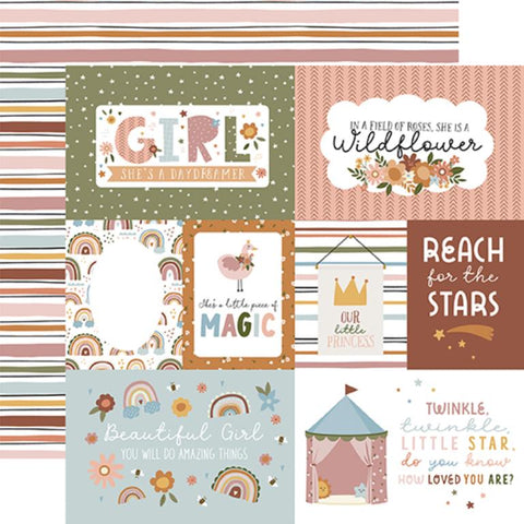 Echo Park Dream Big Little Girl Multi Journaling Cards Patterned Paper