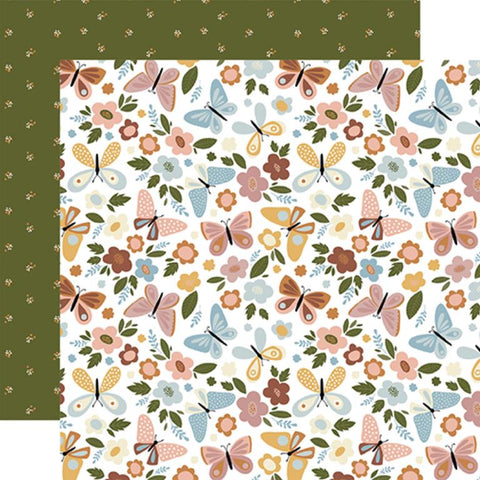 Echo Park Dream Big Little Girl Butterfly Bunches Patterned Paper