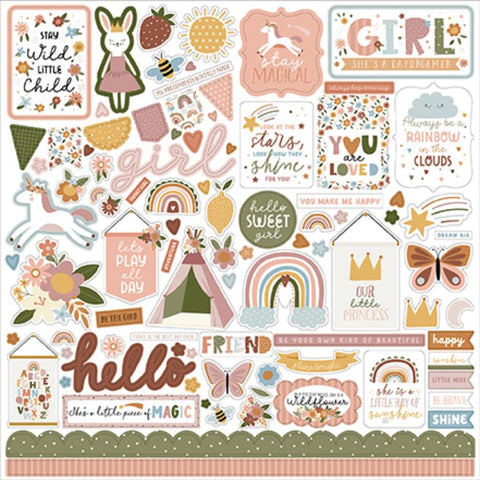 Echo Park Dream Big Little Girl Element Sticker Sheet