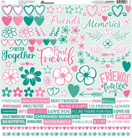 Reminisce Friends Forever 12x12 Sticker Sheet