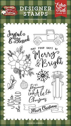 Echo Park Gnome For Christmas Joyful And Blessed Designer Stamp Set