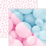 Reminisce Gender Reveal Party Pastel Balloons Patterned Paper