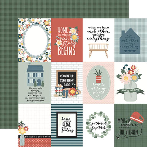 Echo Park Good To Be Home 3x4 Journaling Cards Patterned Paper