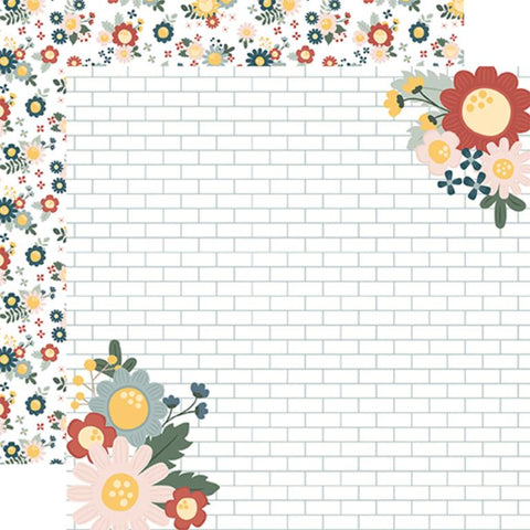 Echo Park Good To Be Home Backsplash Bouquets Patterned Paper