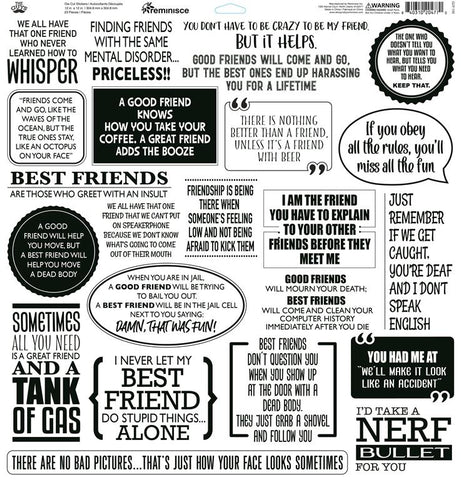 Reminisce The Guys 12x12 Sticker Sheet