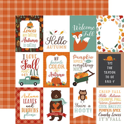 Echo Park Happy Fall 3X4 Journaling Cards Patterned Paper
