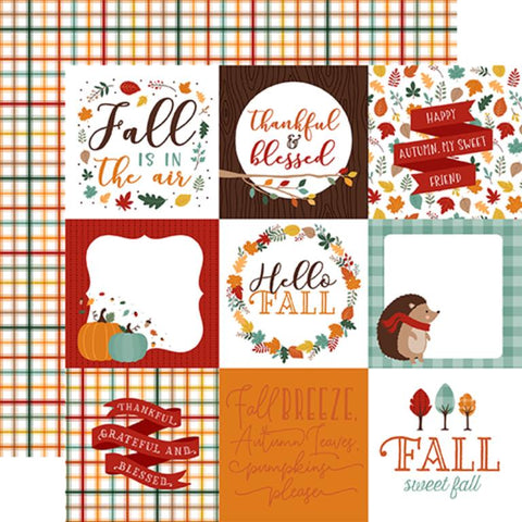 Echo Park Happy Fall 4X4 Journaling Cards Patterned Paper