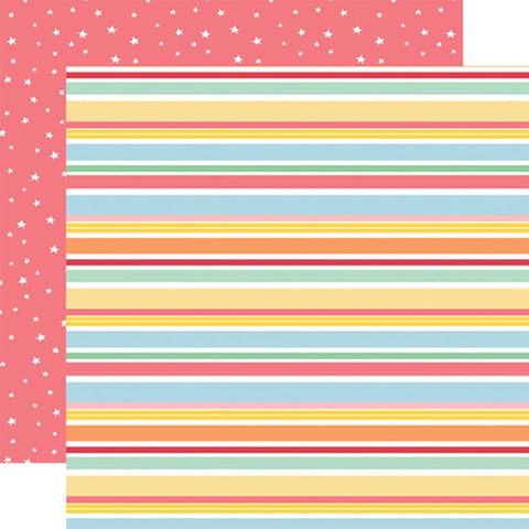 Echo Park Have A Nice Day Smile Today Stripes Patterned Paper