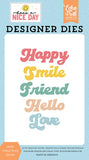 Echo Park Have A Nice Day Smile Friend Word Designer Die Set