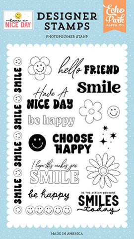 Echo Park Have A Nice Day Choose Happy Designer Stamp Set