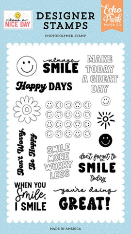 Echo Park Have A Nice Day Don't Forget To Smile Designer Stamp Set