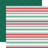 Echo Park Happy Holidays Seasonal Stripes Patterned Paper