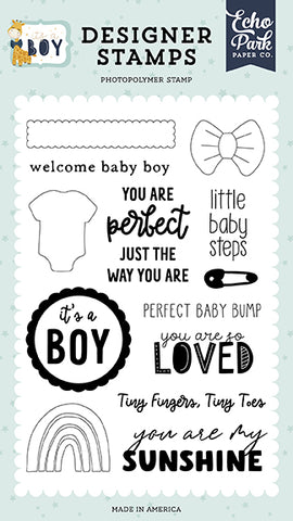 Echo Park It's A Boy Little Baby Steps Designer Stamp Set