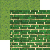 Reminisce Irish Kiss Green brick wall Patterned Paper