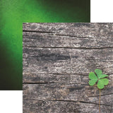 Reminisce Irish Kiss Shamrock on Gray Wood Patterned Paper