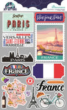 Reminisce Jet Setters France Dimensional Stickers