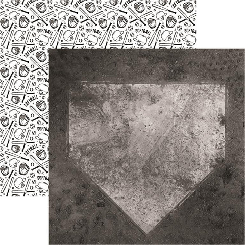 Reminisce Let's Play Softball No Place Like Home Patterned Paper