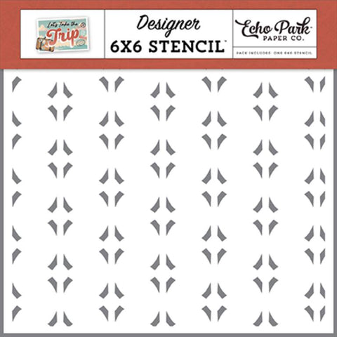 Echo Park Let's Take The Trip Let's Go Geometric Designer 6x6 Stencil