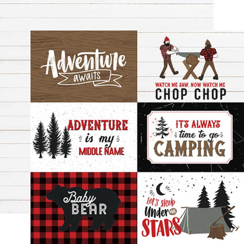 Echo Park Let's Lumberjack 4X6 Journaling Cards Patterned Paper