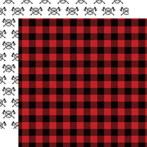 Echo Park Let's Lumberjack Flannel Patterned Paper