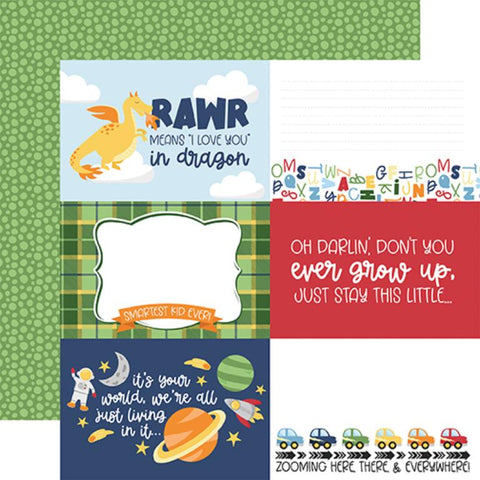 Echo Park My Little Boy 6x4 Journaling Cards Patterned Paper