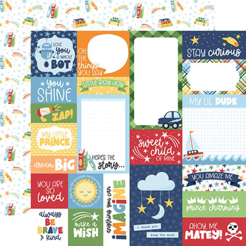 Echo Park My Little Boy Multi Journaling Cards Patterned Paper