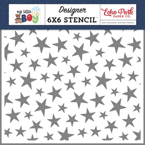 Echo Park My Little Boy You Shine Stars Designer 6x6 Stencil