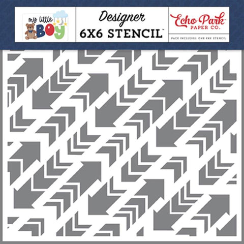 Echo Park My Little Boy This Way Arrows Designer 6x6 Stencil