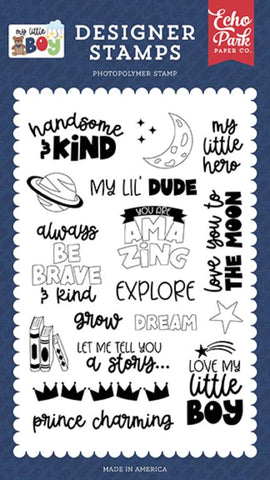 Echo Park My Little Boy Handsome And Kind Designer Stamp Set
